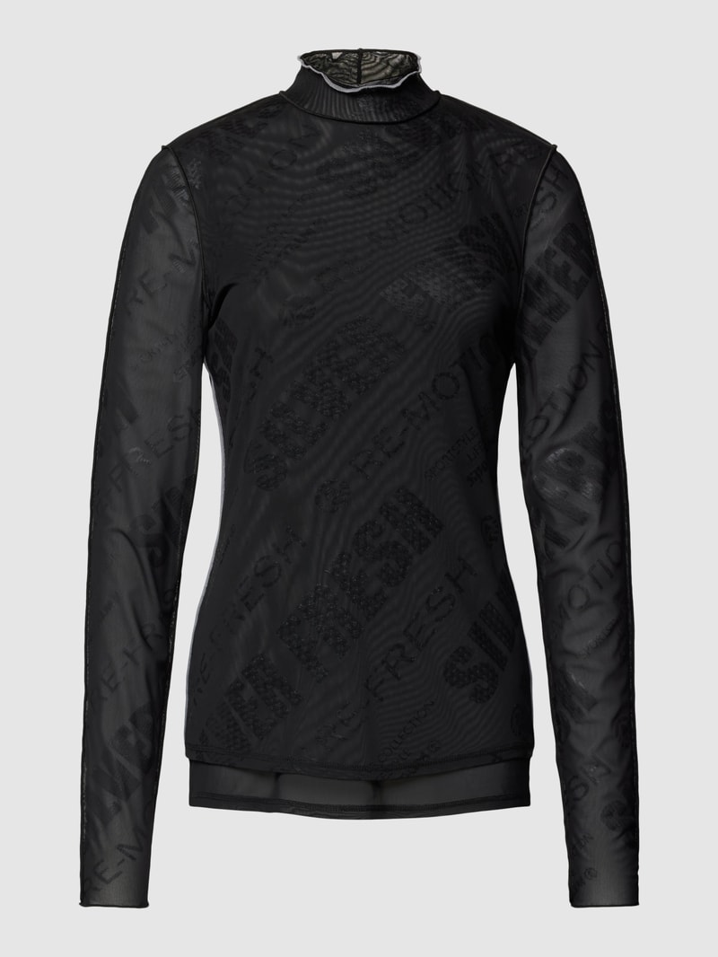 Longsleeve mit Allover-Muster in schwarz