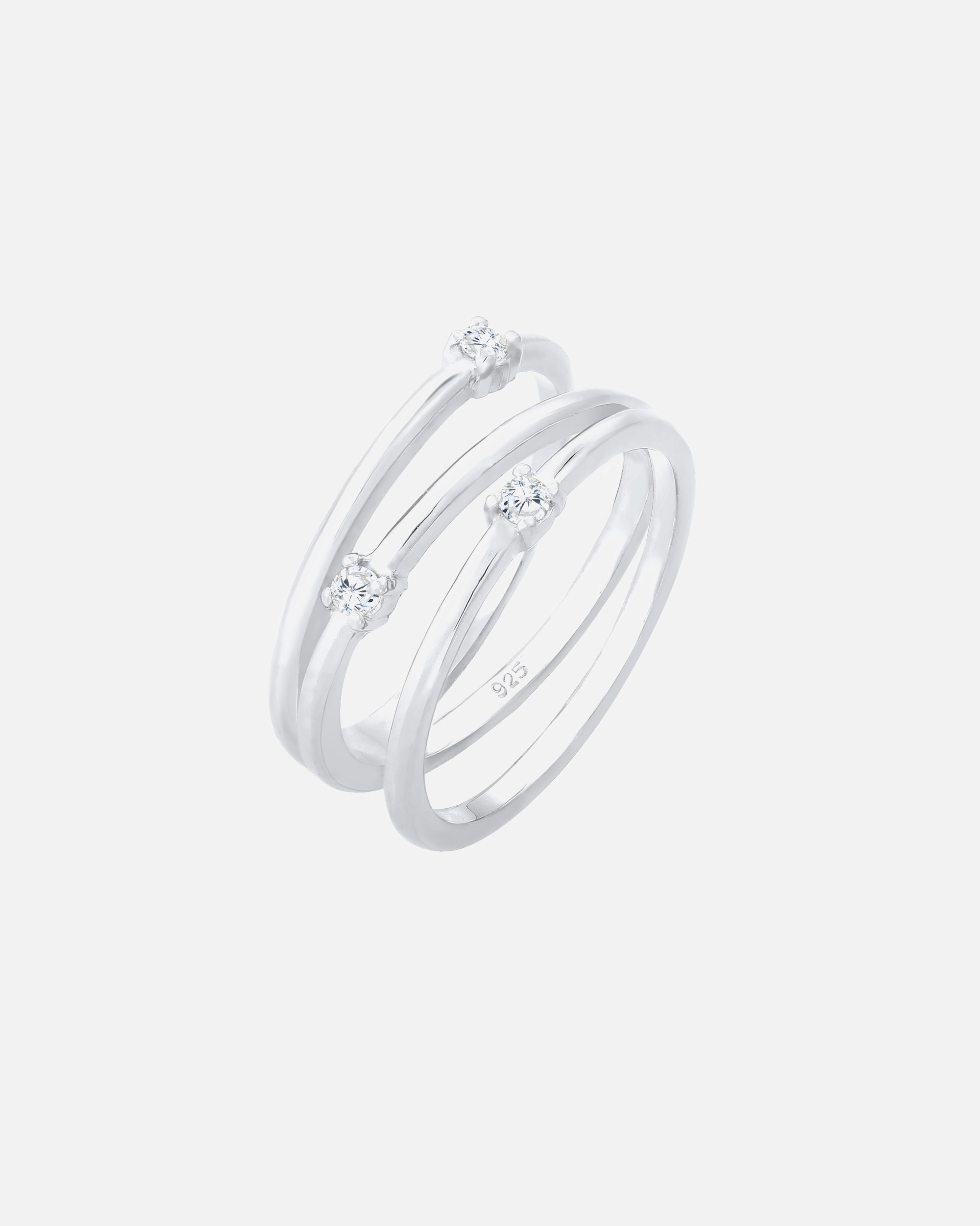 Elli Damenring mit filigranem Muster und Zirkonia-Kristallen - Sterlingsilber (925/1000)