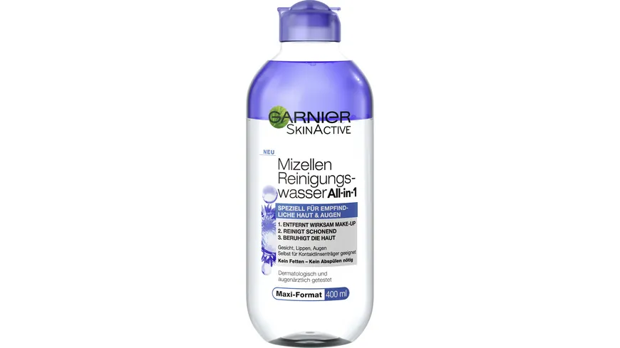 Garnier Skin Active Mizellen Reinigungswasser All-in-1 für empfindliche Haut 400 ml