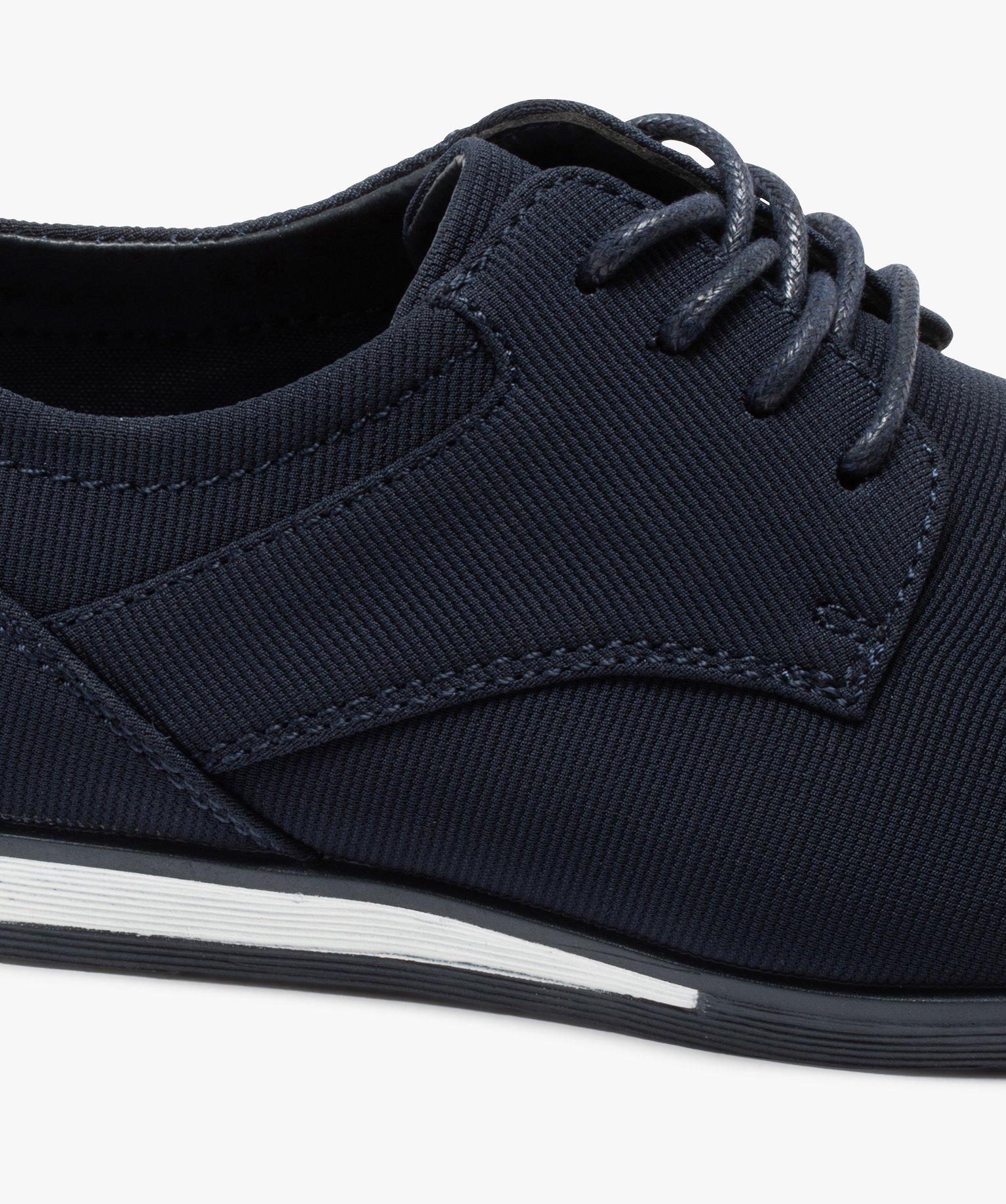 Derbies Garçon en toile unie et semelle contrastante marine | GEMO