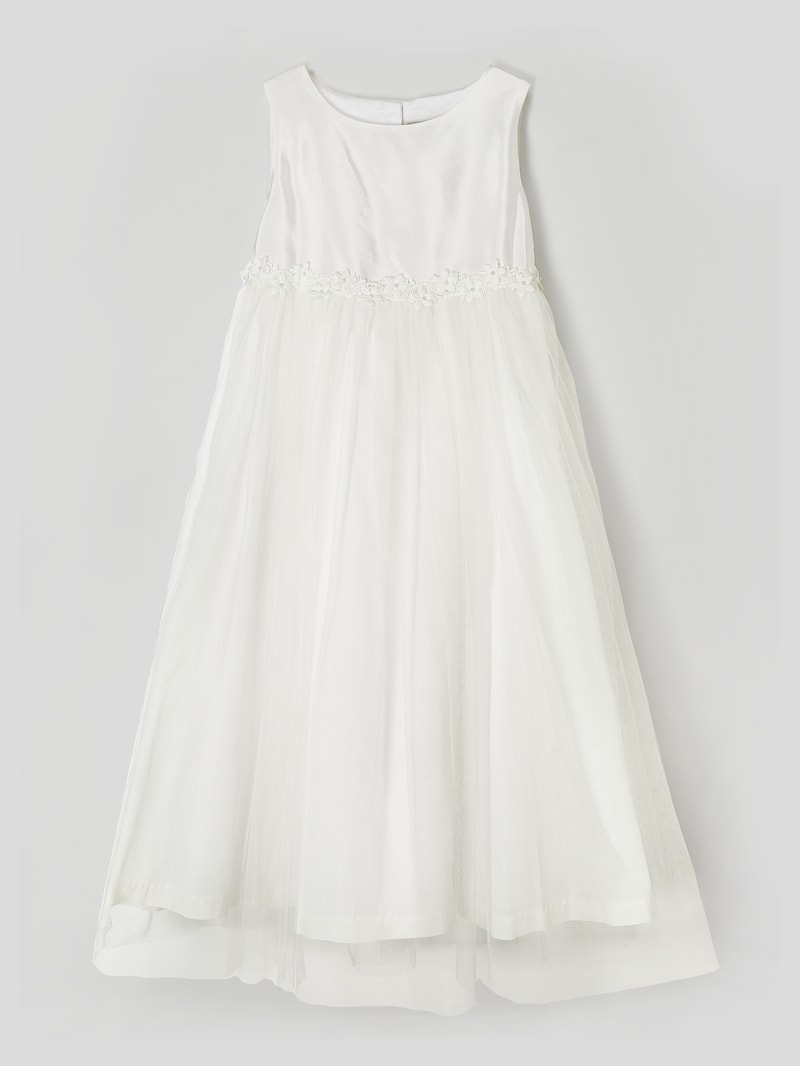 Kommunionskleid mit floraler Zierborte in offwhite