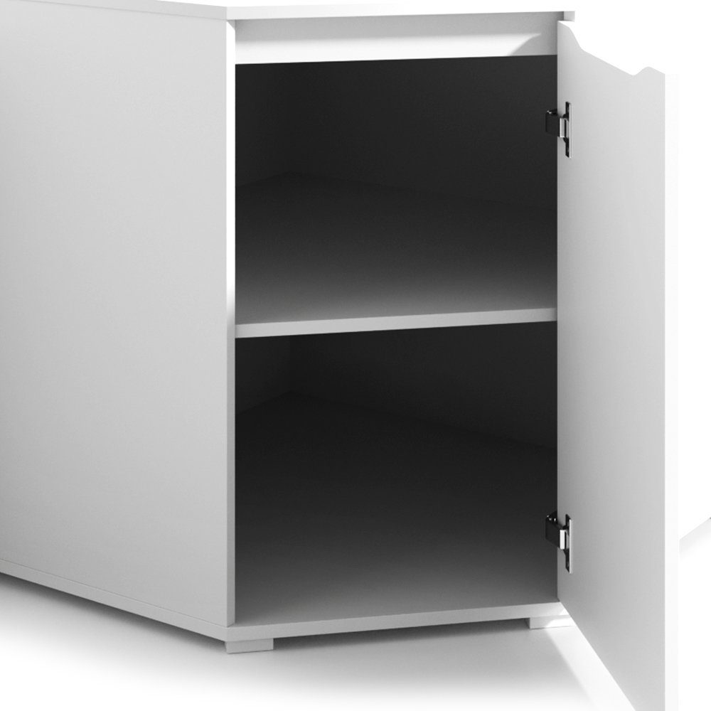 Vicco Eckkommode Mehrzweckschrank Kleiderschrank RUBEN Weiß