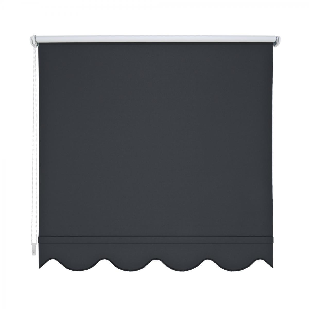 Bella Casa Seitenzugrollo Kettenzugrollo Volantrollo Rollo Klassik Verdunklung 172 x 180 cm schwarz für Fenster