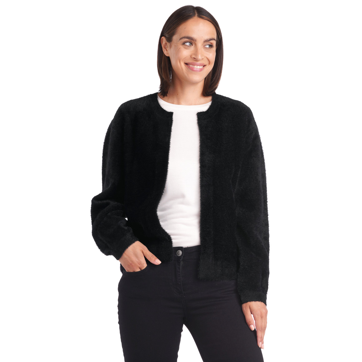 Damen Strickjacke in flauschiger Qualität