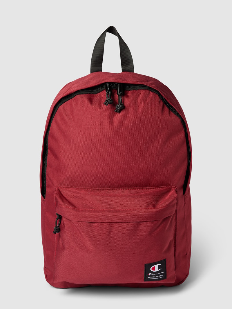 Rucksack mit Label-Details in dunkelrot