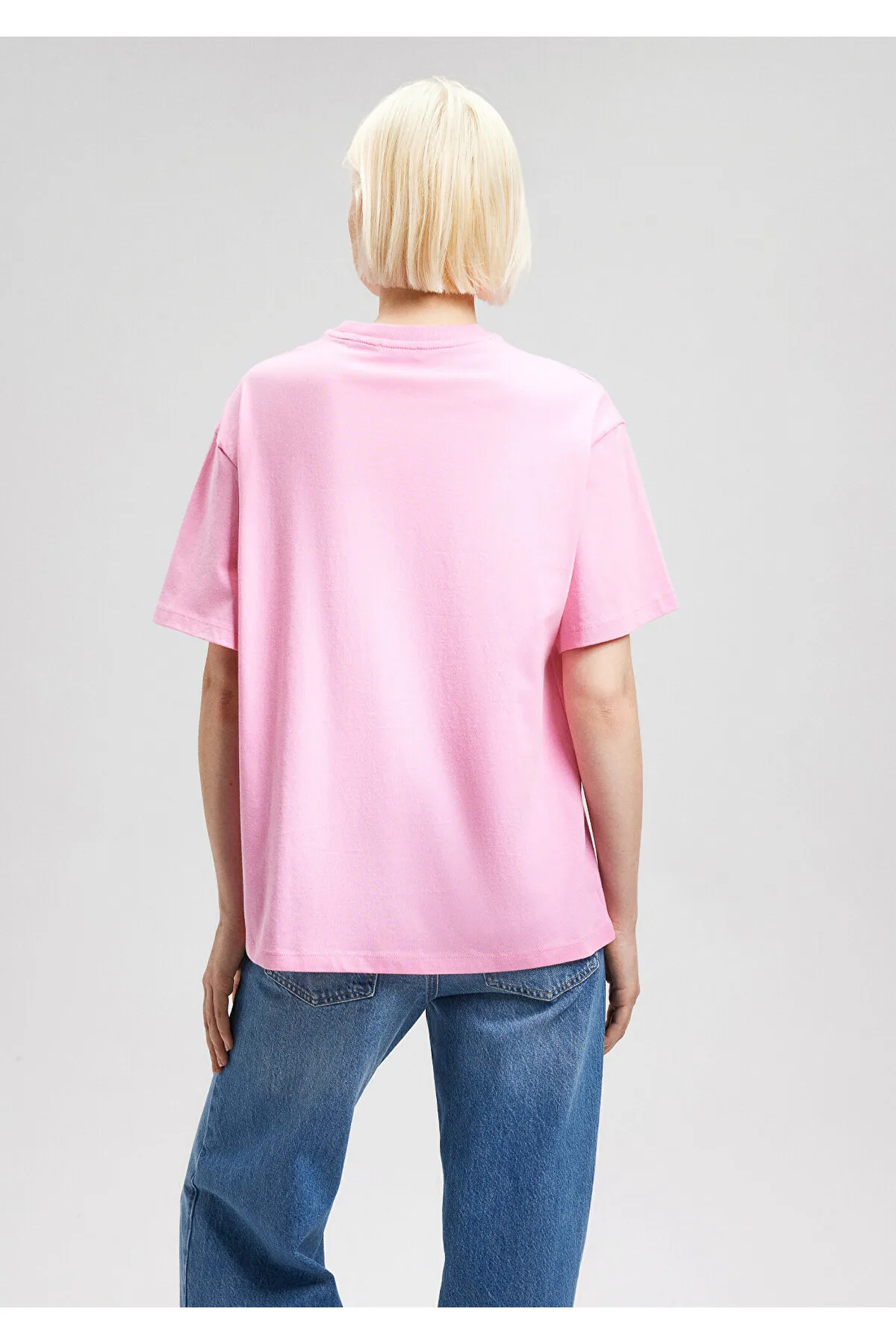 Mavi  Rosafarbenes T-Shirt mit Logo-Print, Übergröße/weiter Schnitt 1600843-71032