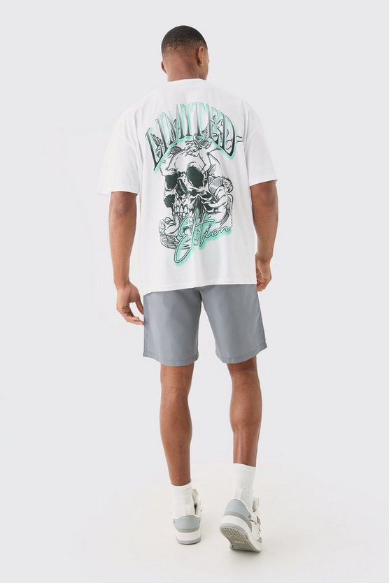 Oversize T-Shirt mit Limited Totenkopf-Print