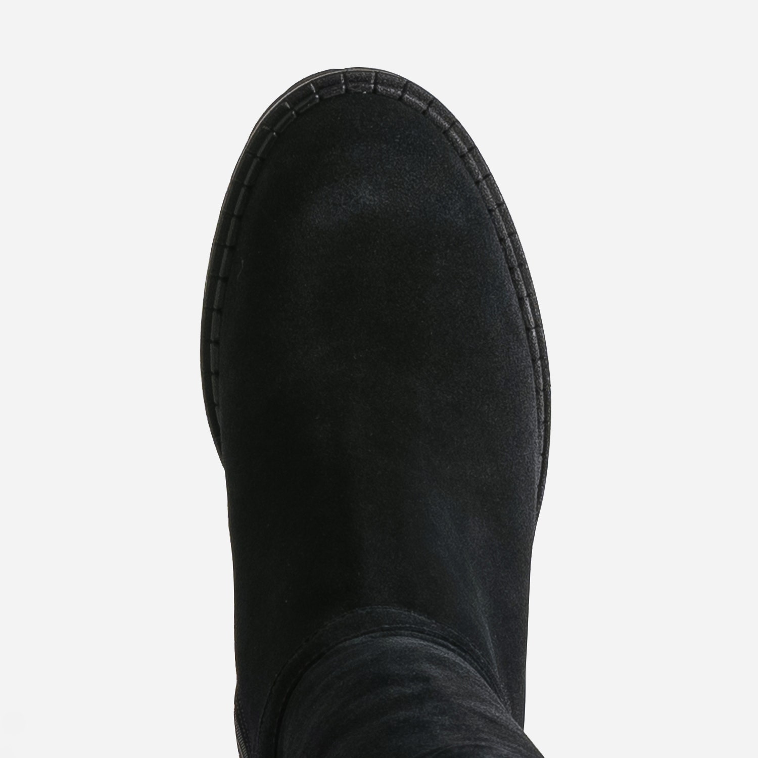 Botte esprit motard noire cuir velours