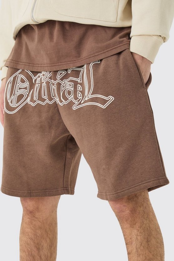 Lockere Shorts mit Official-Print
