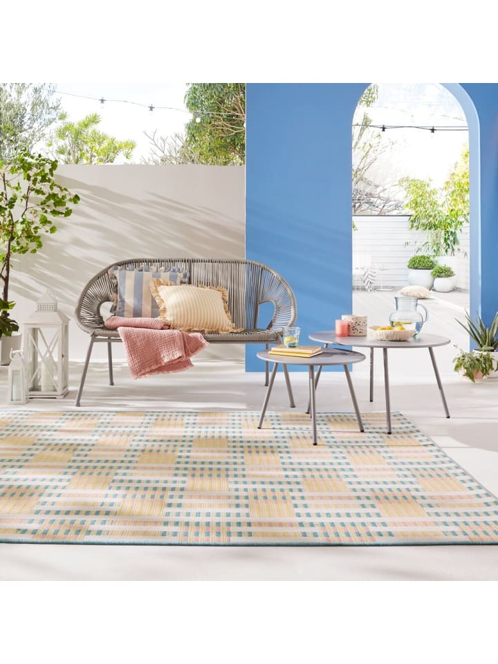 KADIMA DESIGN Rutschfester Outdoor-Teppich in Pastellfarben aus Polypropylen günstig kaufen