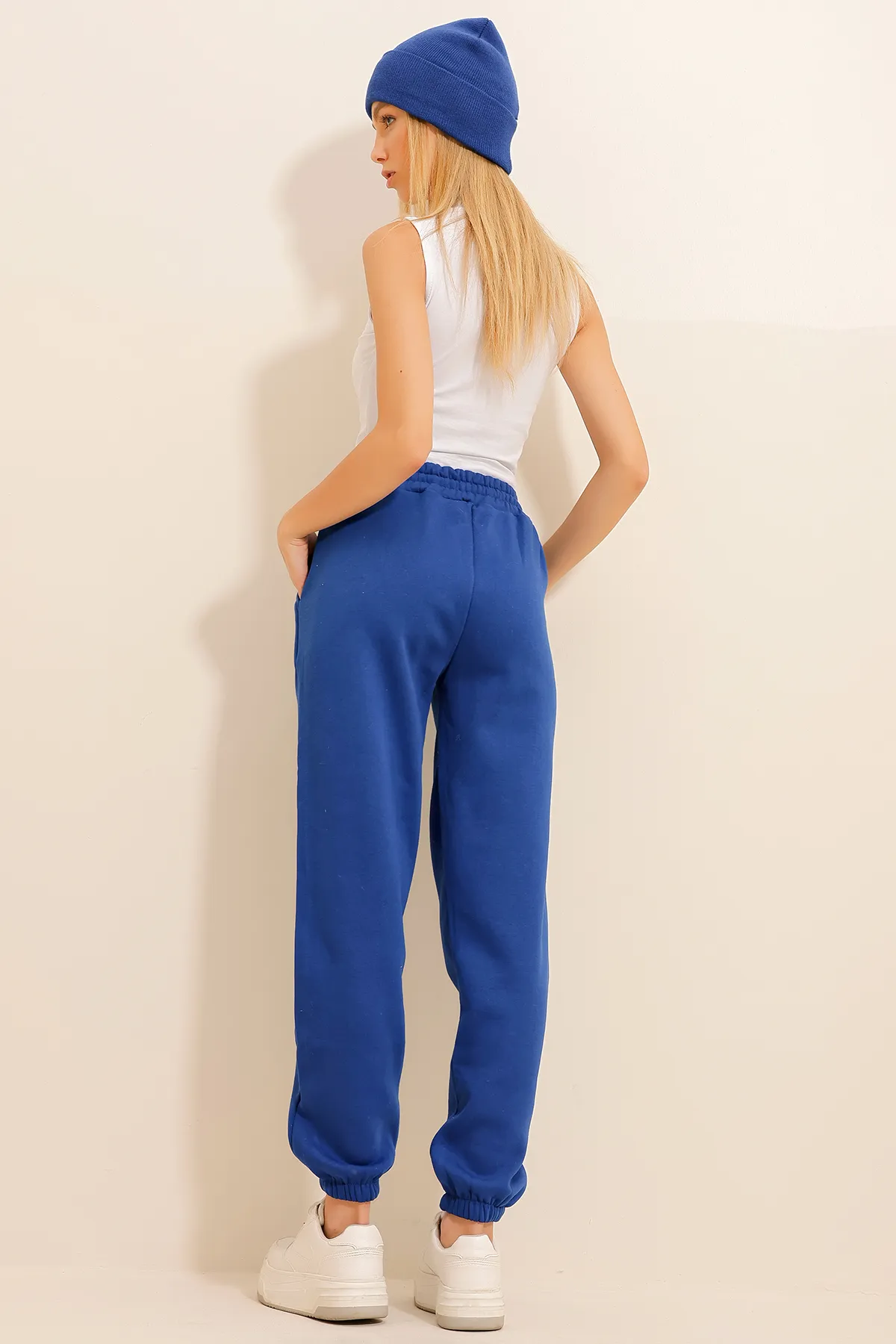 Trend Alaçatı Stili  Saks 3 Thread Raised Jogging-Jogginghose für Damen ALC-X10929