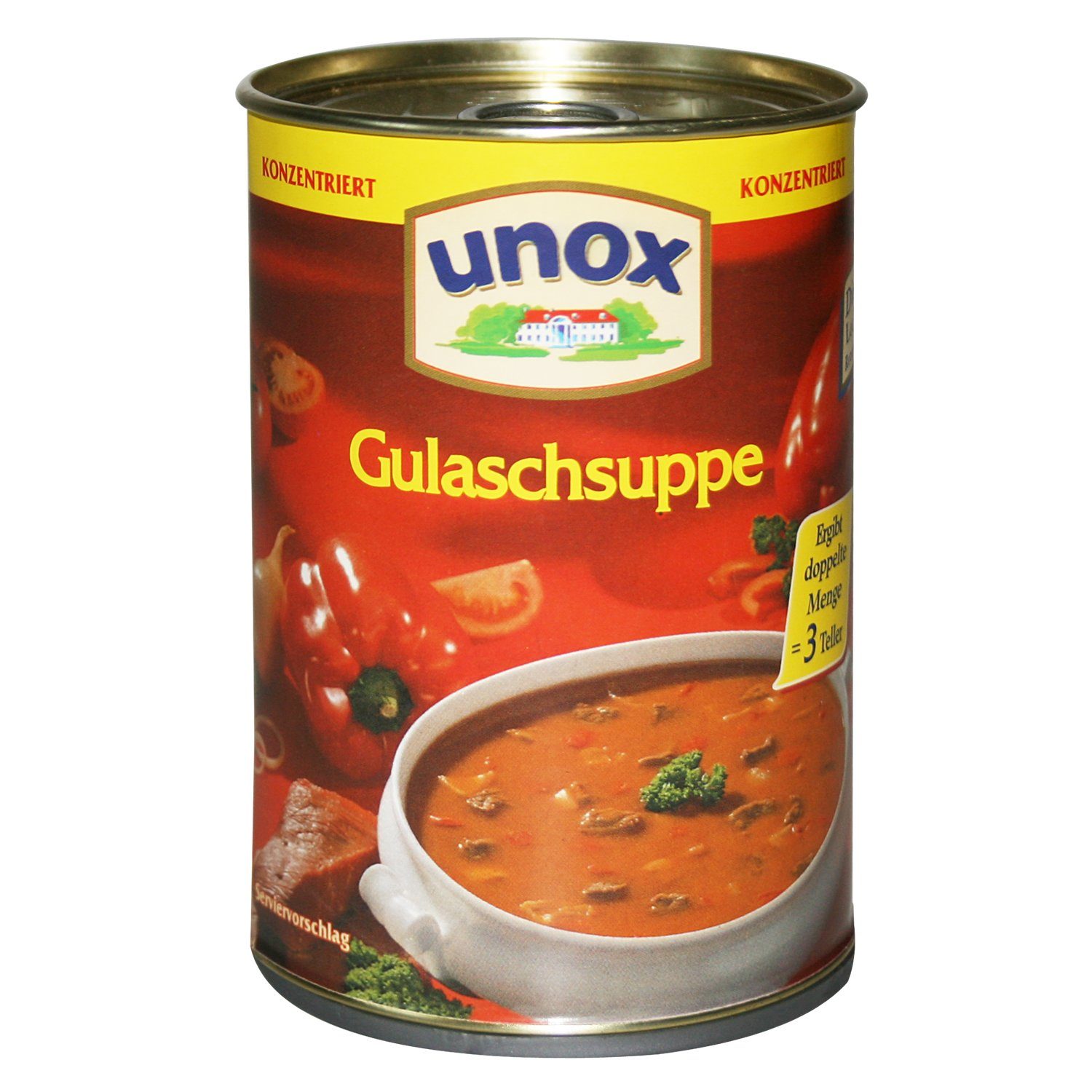 PlasticFantastic Tresor Dosensafe, Geldversteck im Design einer Unox Gulaschsuppe Dose, 11 x 7,5 cm