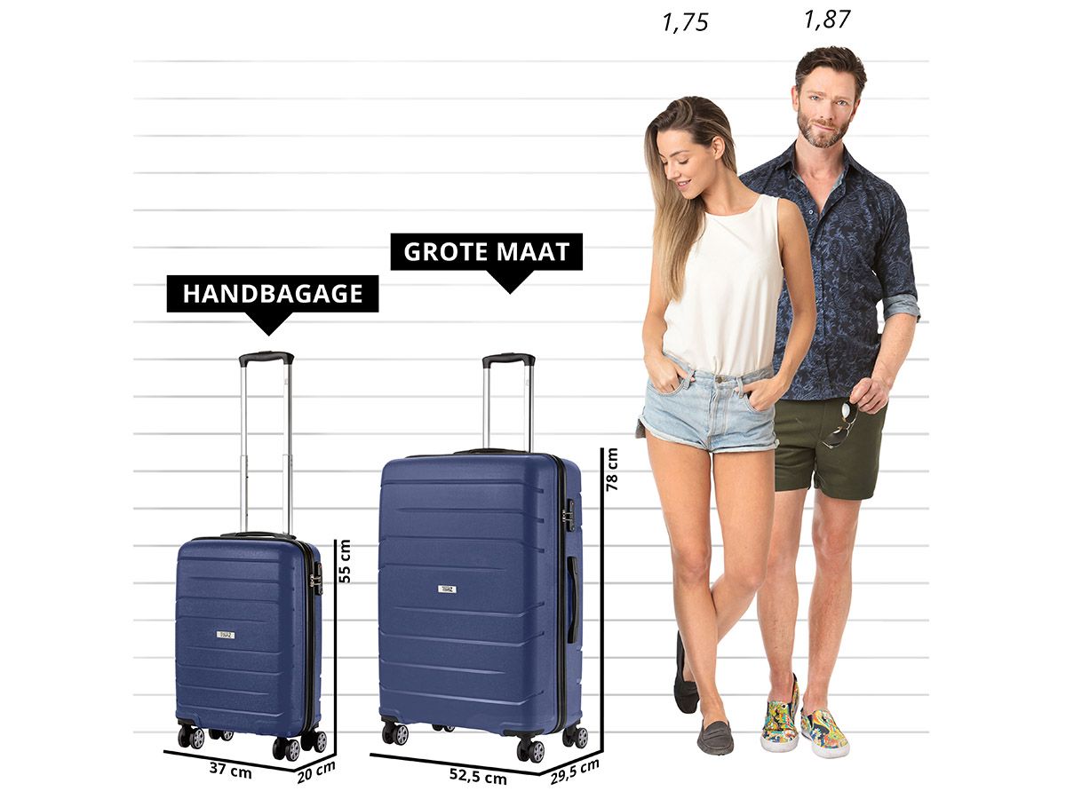 TravelZ Big Bars 2-teiliges TSA Kofferset