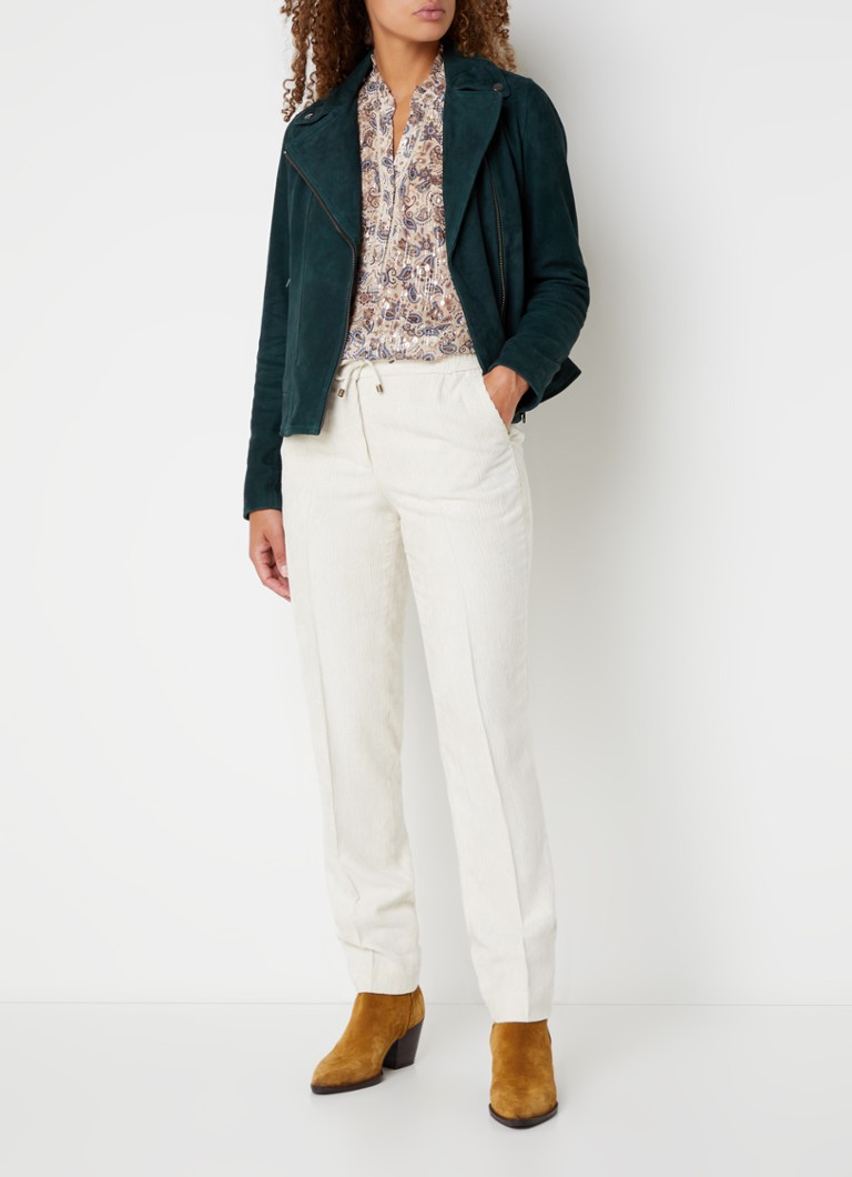 Chaqueta de ante de piel de cabra Gerard Darel Natsuni con bolsillos con cremallera.