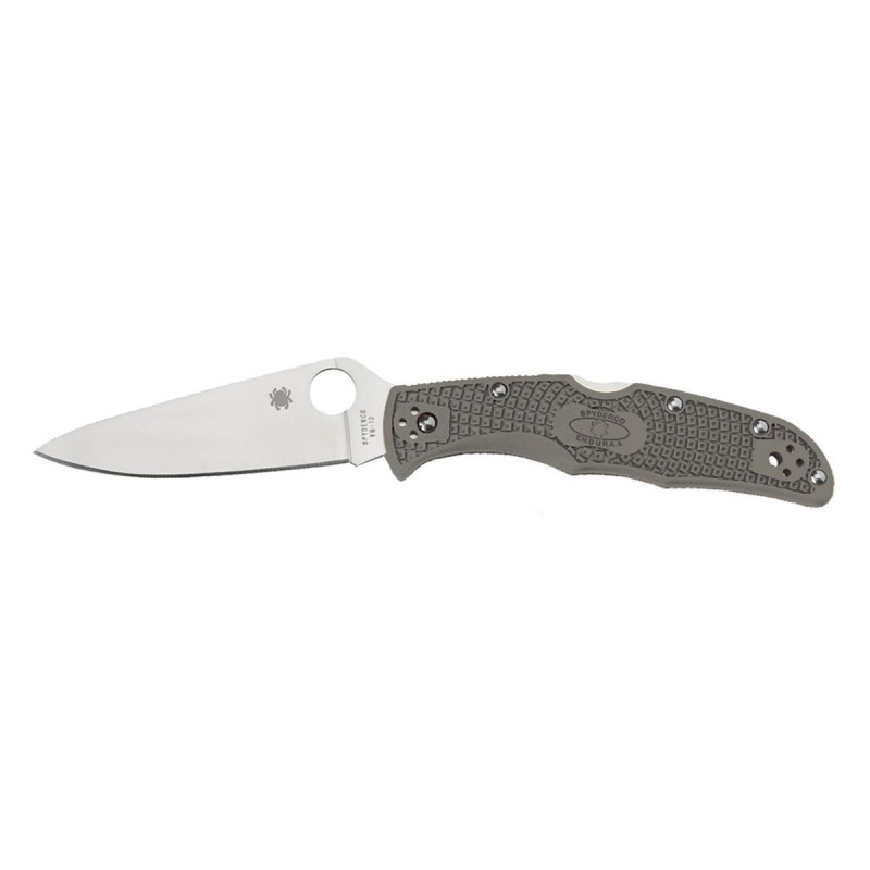 Spyderco Endura C10, Taktisches Messer, Militärklappmesser. Grau