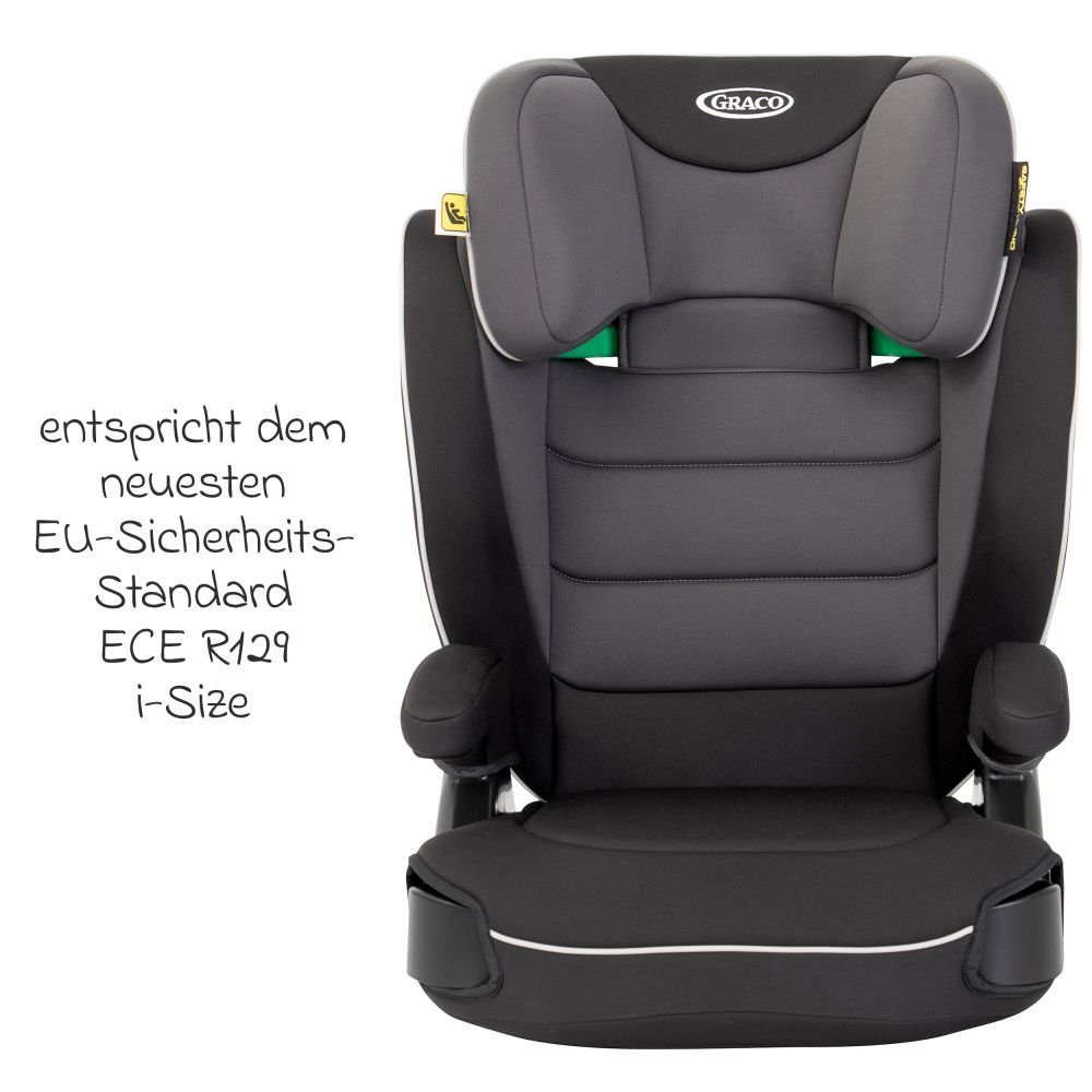 Graco Autokindersitz Logico L i-Size ab - Midnight, bis: 36 kg, Kinder Autositz ab 3 - 12 Jahre (100 cm -150 cm) mit Getränkehalter
