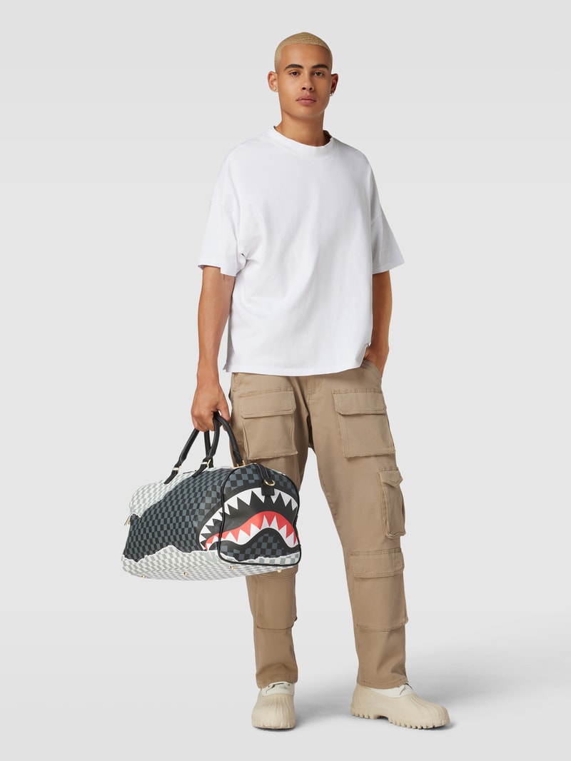 Handtasche mit Zweiwege-Reißverschluss Modell 'TEAR IT UP' in ecru