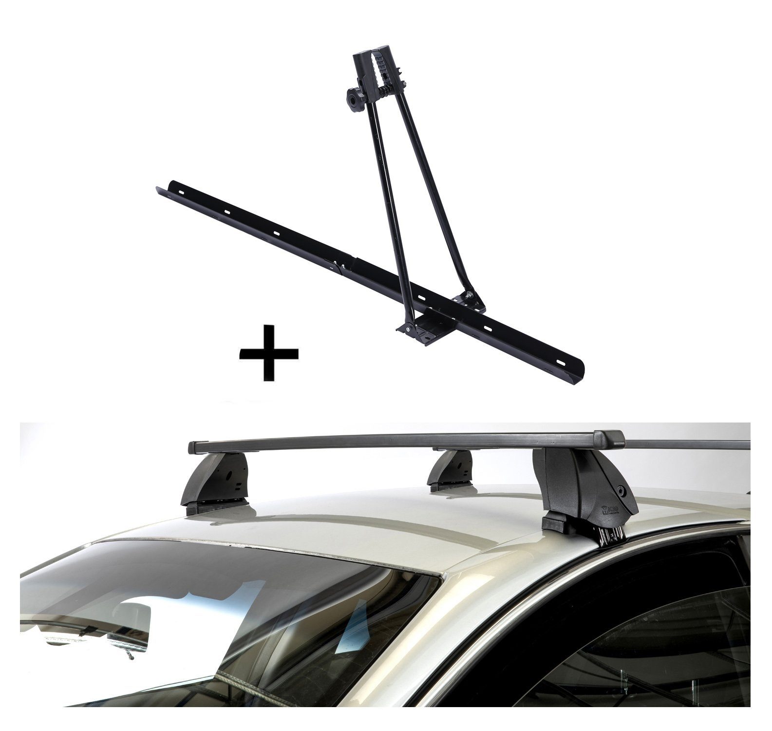 VDP Dachträger (Für Ihren Ford Edge (5Türer) ab 16, Fahrradträger und Dachträger im Set), Fahrradträger ORION + Dachträger K1 MEDIUM kompatibel mit Ford Edge (5Türer) ab 16