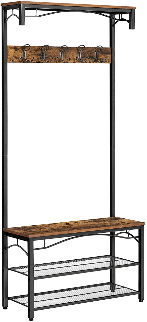Vasagle Wäscheständer, 80x32x178.5cm, Rustikales Braun