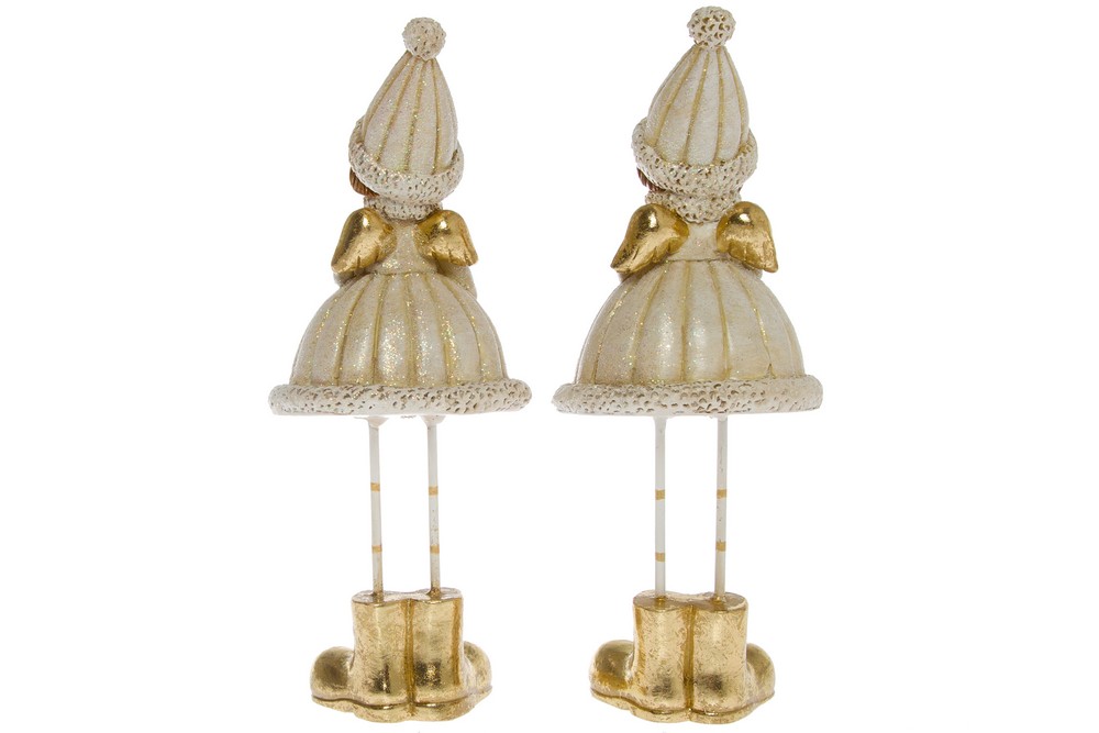 MyFlair My Flair 2er-Set Winterkinder, 18 cm - creme/gold