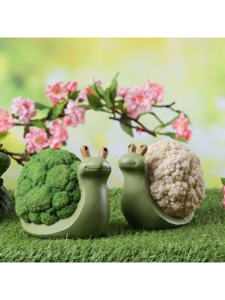 MARELIDA Dekofigur Schnecke Blumenkohl Gartendeko für Beet Garten H: 11cm in grün günstig kaufen onesize
