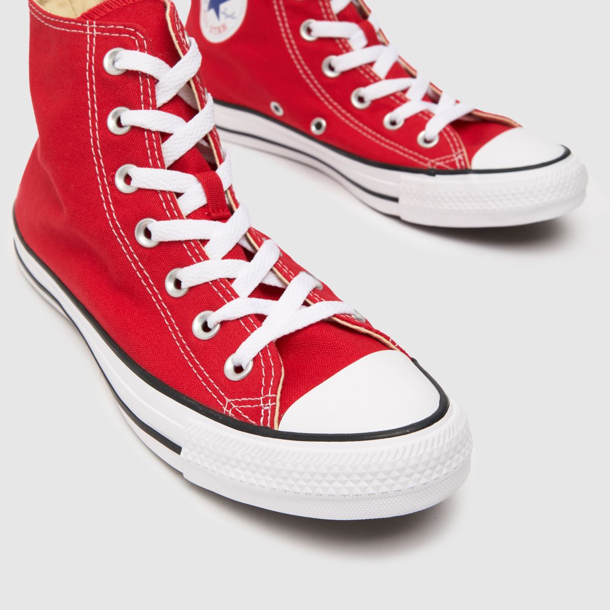 Converse – All Star – Röda höga sneakers