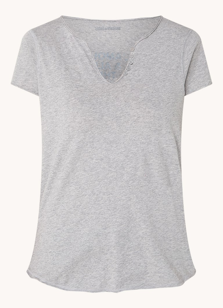 Zadig&Voltaire Tunisien T-shirt with back print and V-neck