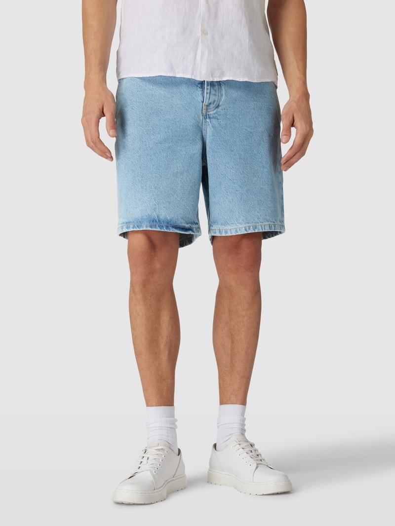 Bermudas in Denim-Optik in hellblau meliert