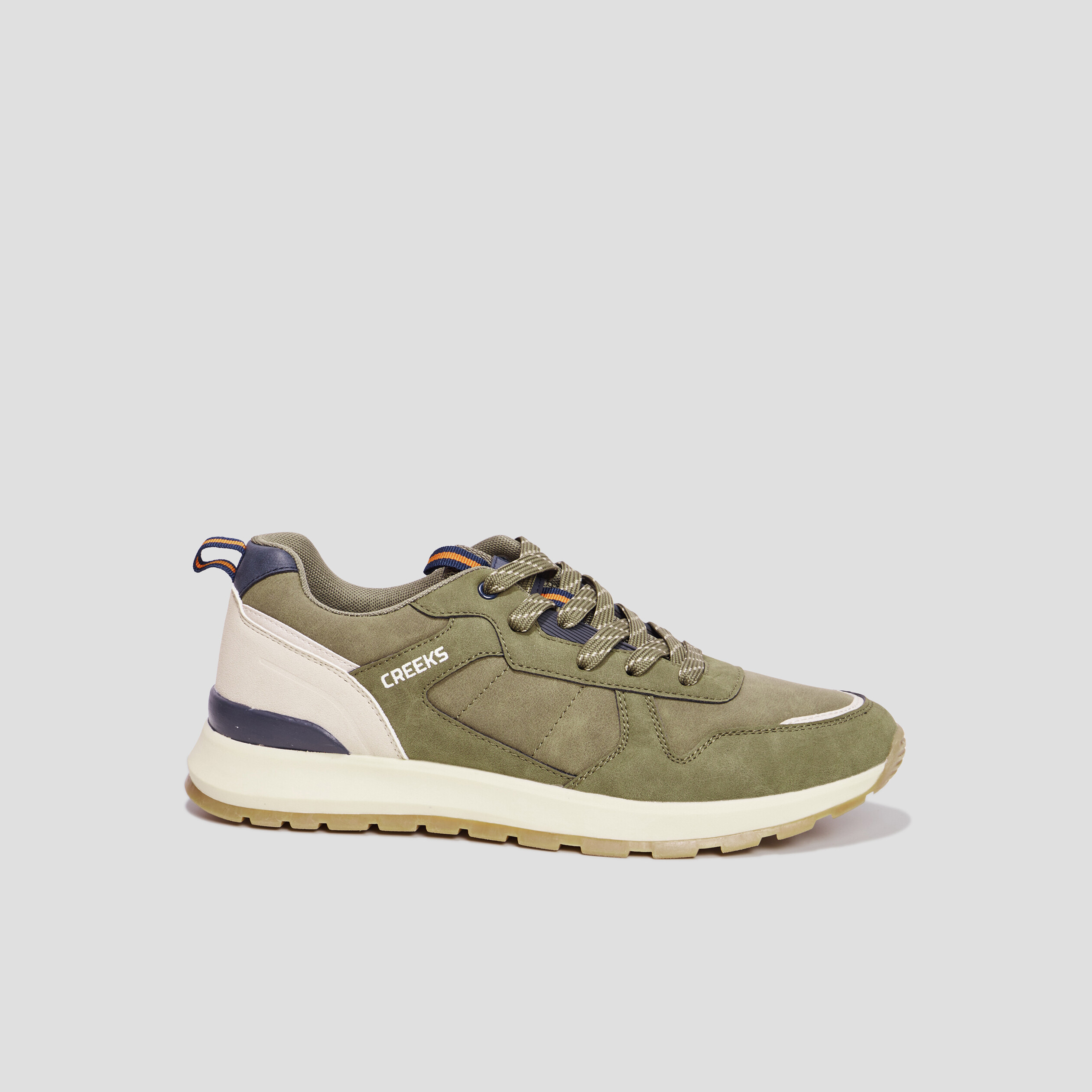 Baskets running Creeks Ribaloti vert kaki homme | La Halle