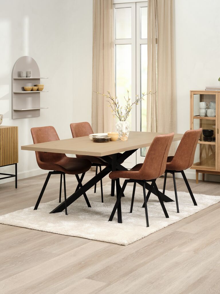 Stół jadalny NORTOFT NORTOFT 95x200 dąb kolor/czarny