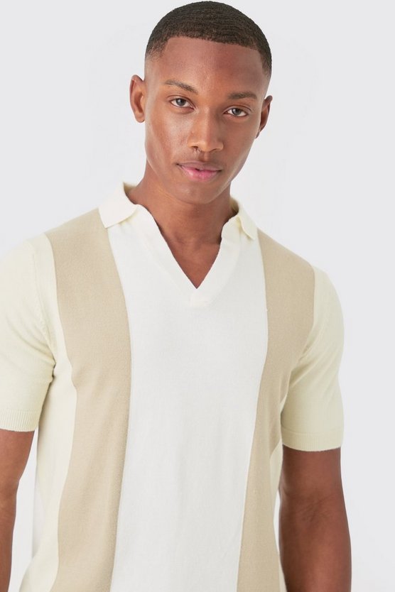 Kurzärmliges Colorblock Poloshirt