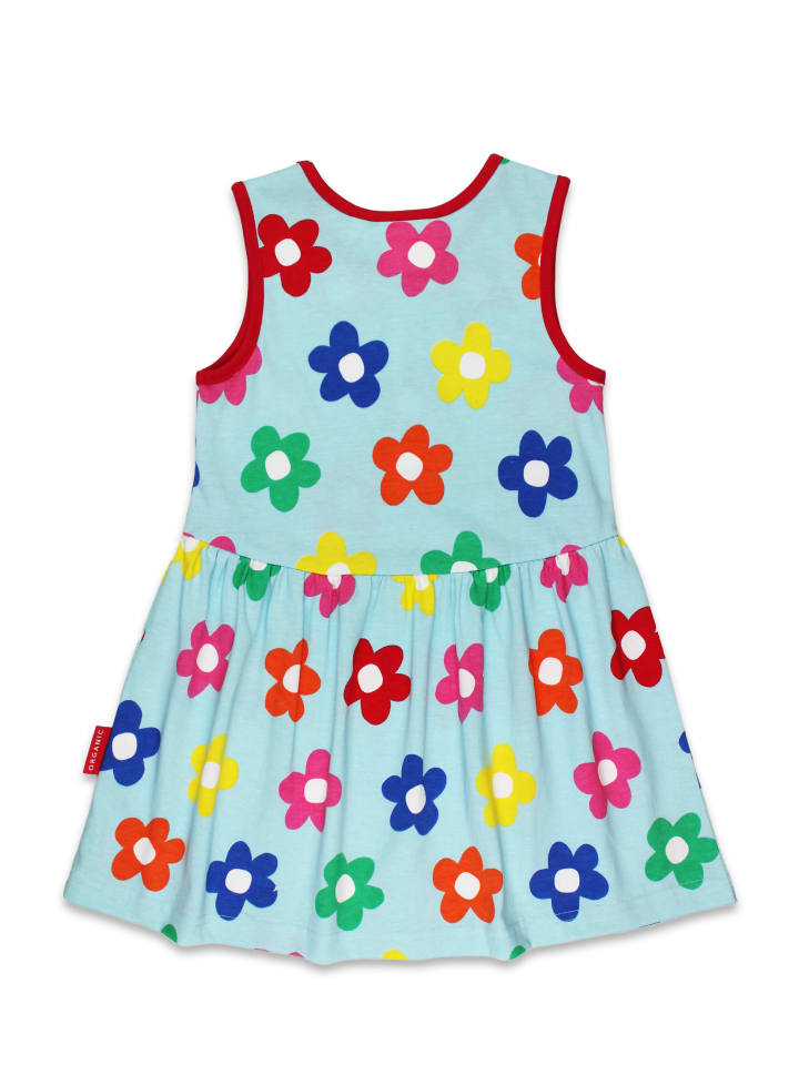 Toby Tiger Jersey Trägerkleid mit Regenbogenblumen Print in blau günstig kaufen