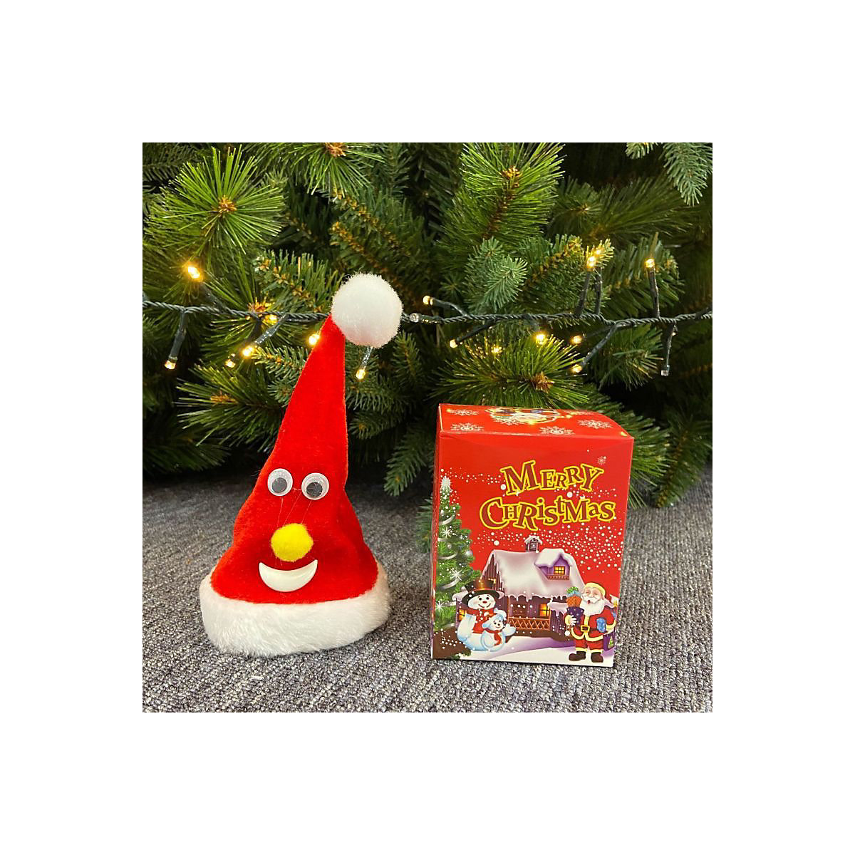 Elektrisches Weihnachtsmützenspielzeug für Kinder Swing Bell Light Tree Kreative Weihnachtsschaukelmütze