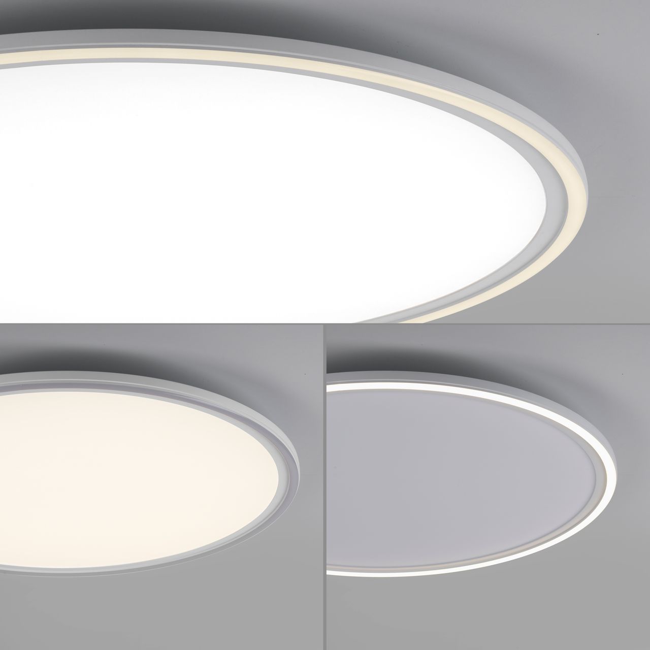 JUST LIGHT JUST LIGHT. LED Deckenleuchte EDGING, separat steuerbar, dimmbar, CCT, Fernbedienung, Weiß