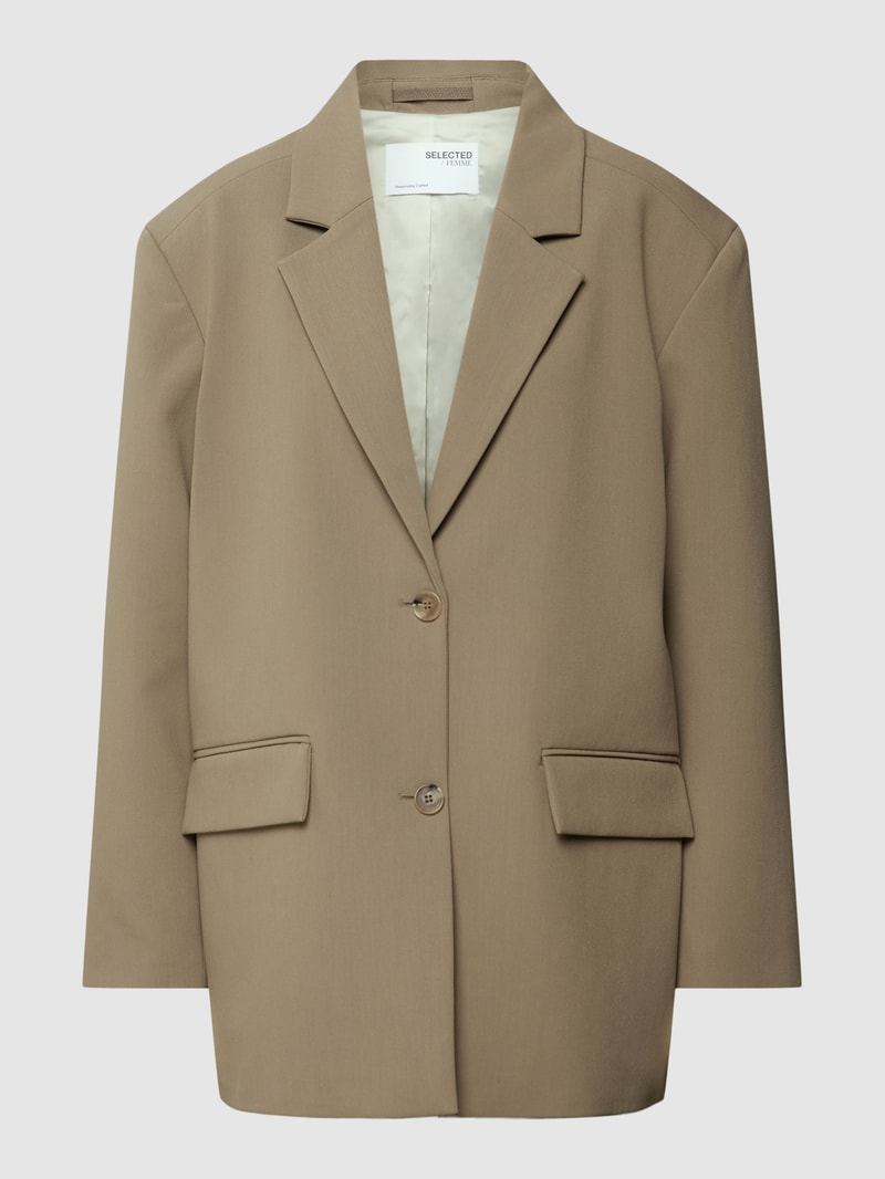 Blazer mit Reverskragen Modell 'VINNIE' in olivgrün
