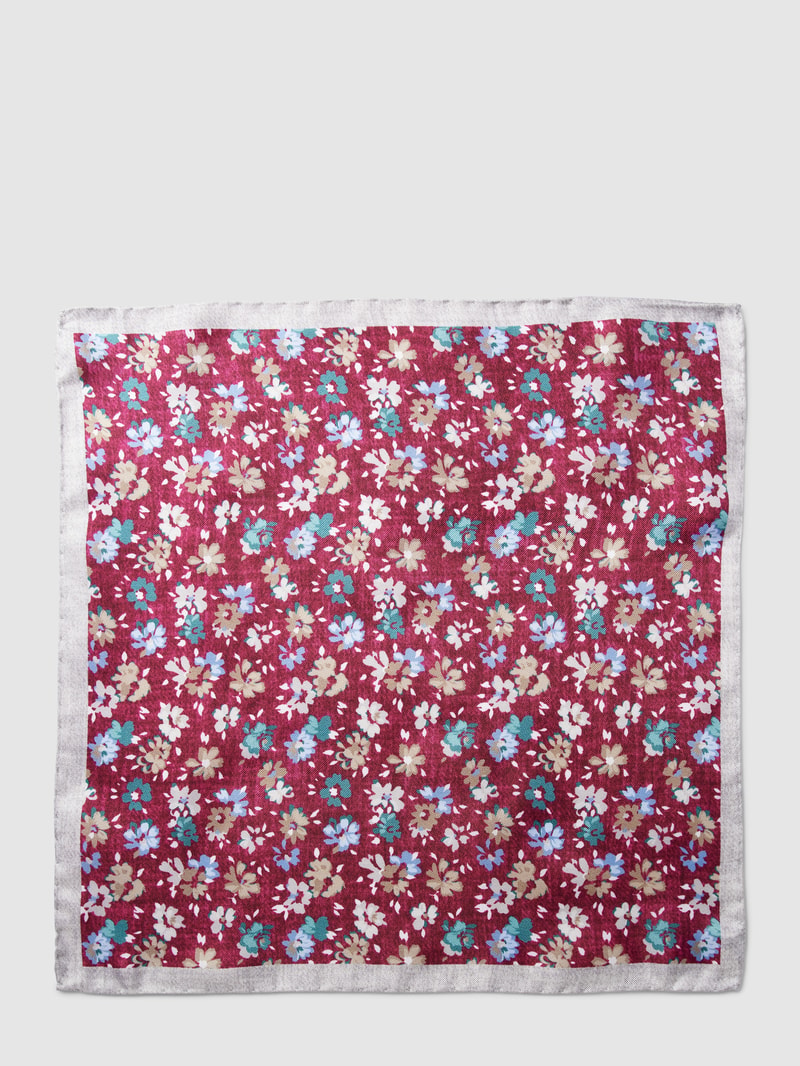 Einstecktuch mit Allover-Muster in fuchsia