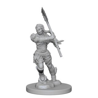 Half-Orc Female Barbarian: Pathfinder Deep Cuts Unpainted Minis