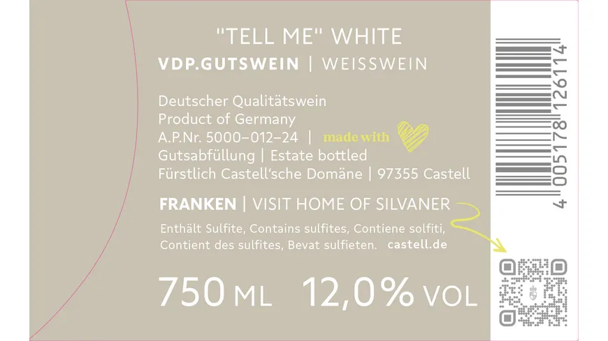 Fürst Castell Cas-tell me White 0.75 l