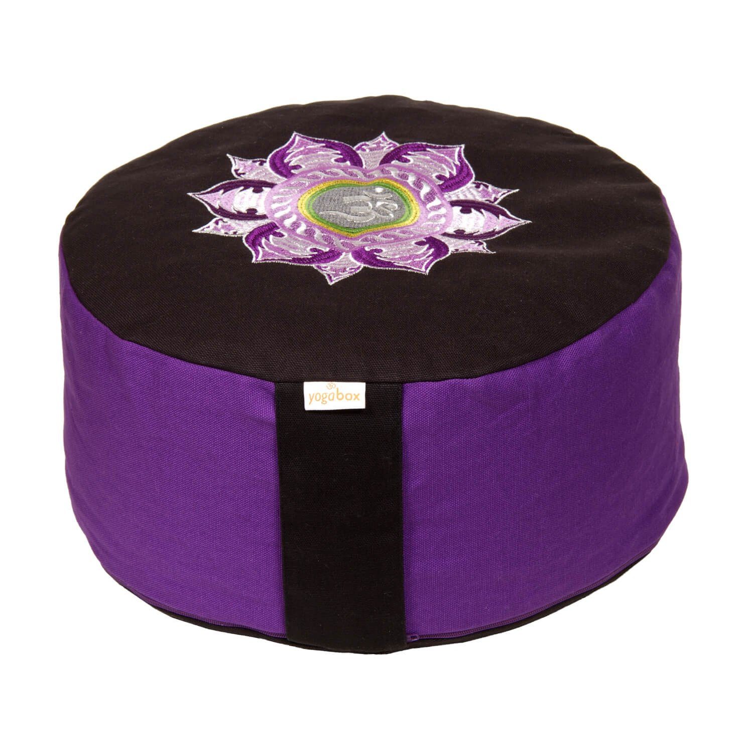yogabox Yogakissen Glückssitz Lotus OM lila/schwarz
