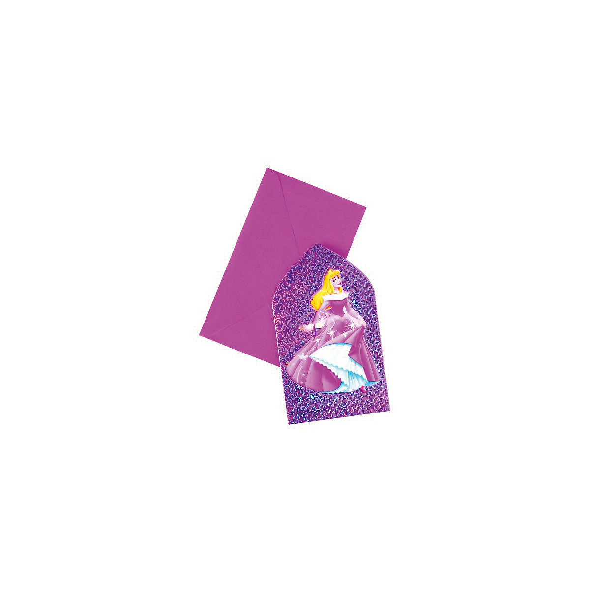 Einladungskarten   Princess Magic Prismatic, gestanzt, 6 Stück inkl. Umschlag
