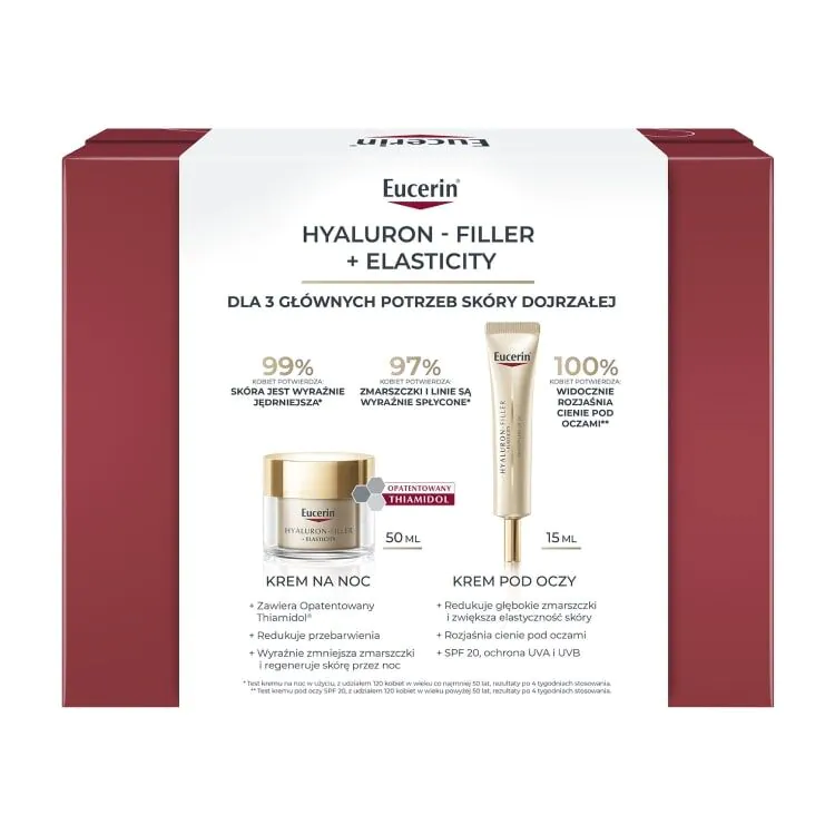 „Eucerin Hyaluron Filler Elasticity“ kosmetikos rinkinys, naktinis kremas + paakių kremas