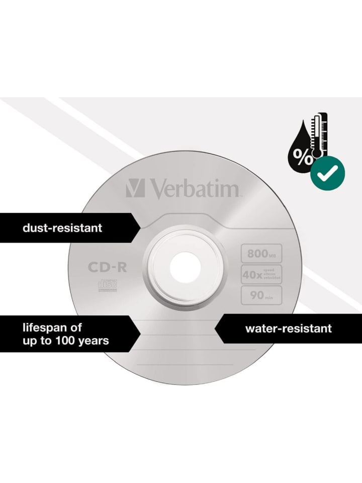 COFI 1453 Verbatim CD Rohling CD-R 90Min/800MB/40x 10er Pack mit Jewelcase in Blau günstig kaufen onesize