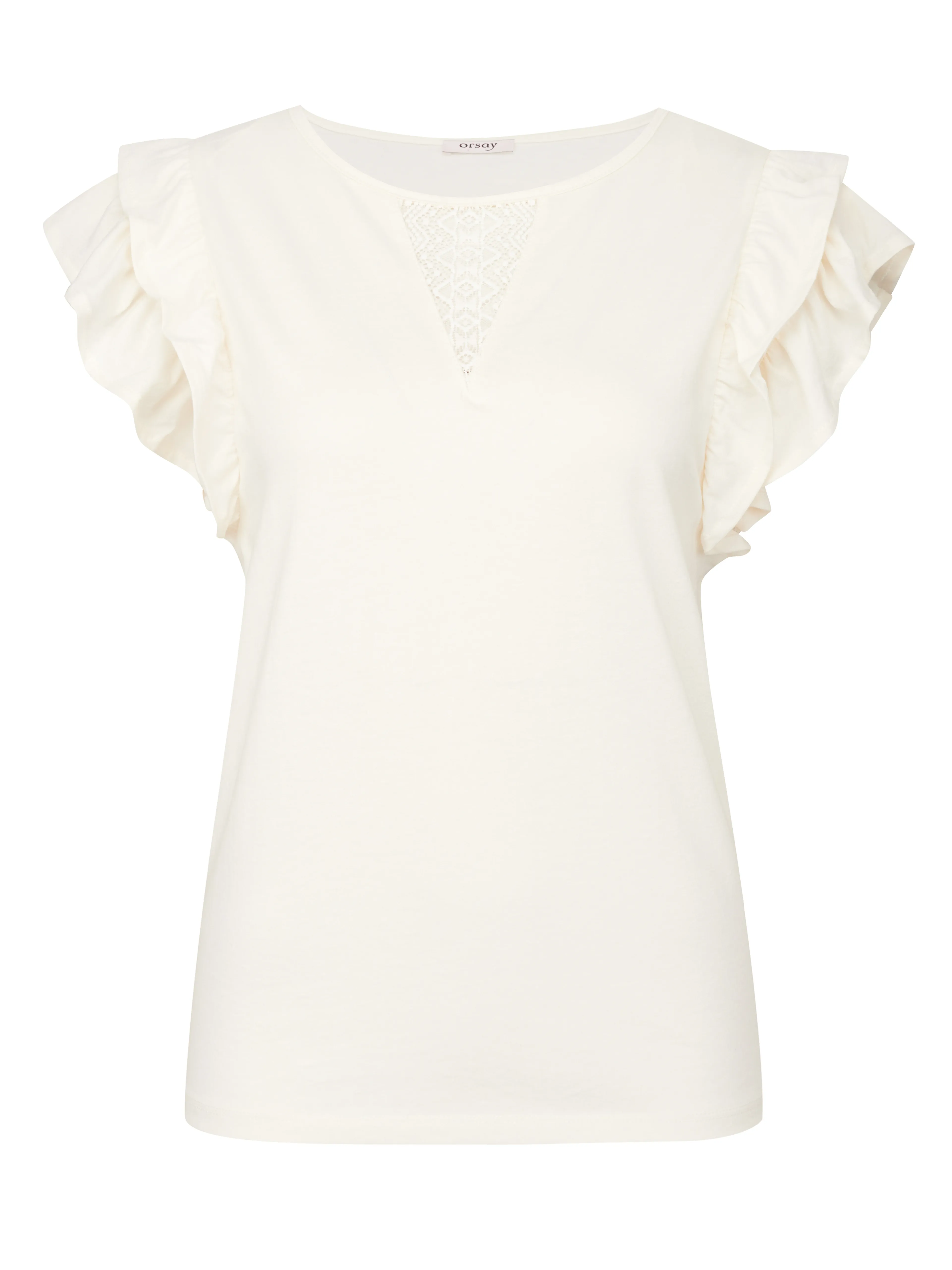 Beiges Damen-T-Shirt mit kurzen Ärmeln ORSAY