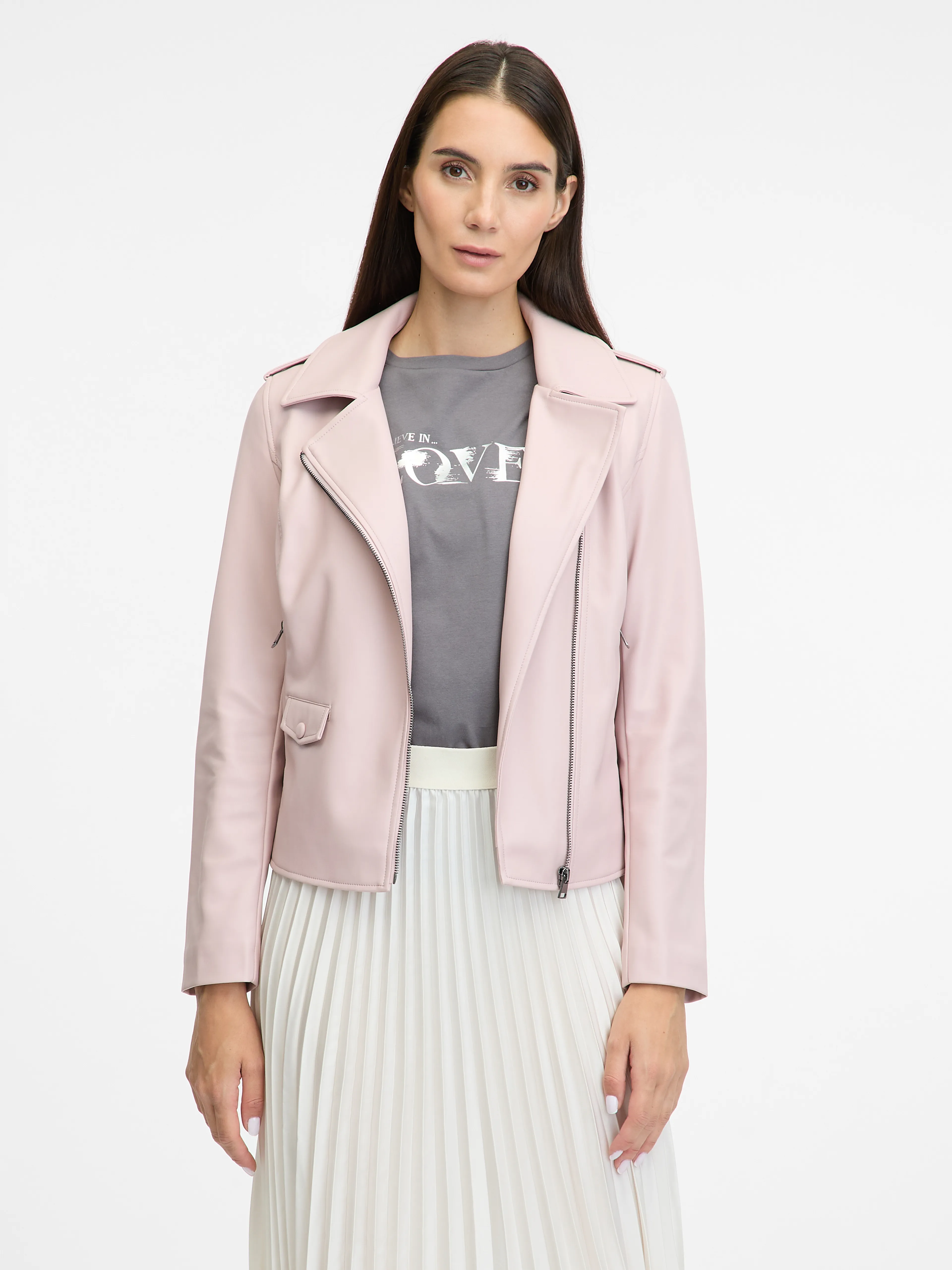 Hellrosa Damen Lederjacke ORSAY