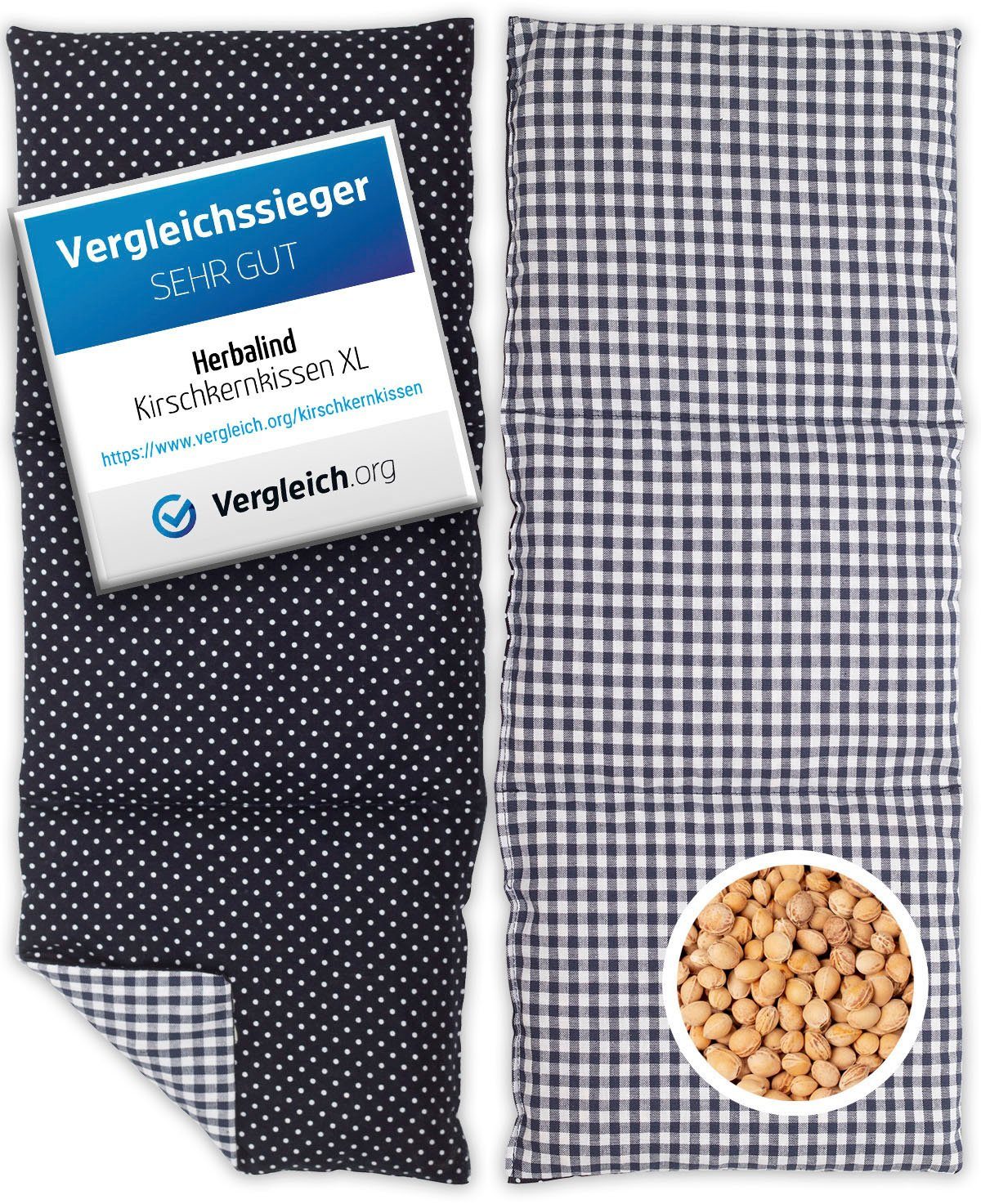 herbalind Kirschkernkissen 3 Kammer Kirschkernkissen, 1-tlg., auch als Kältekissen verwendbar