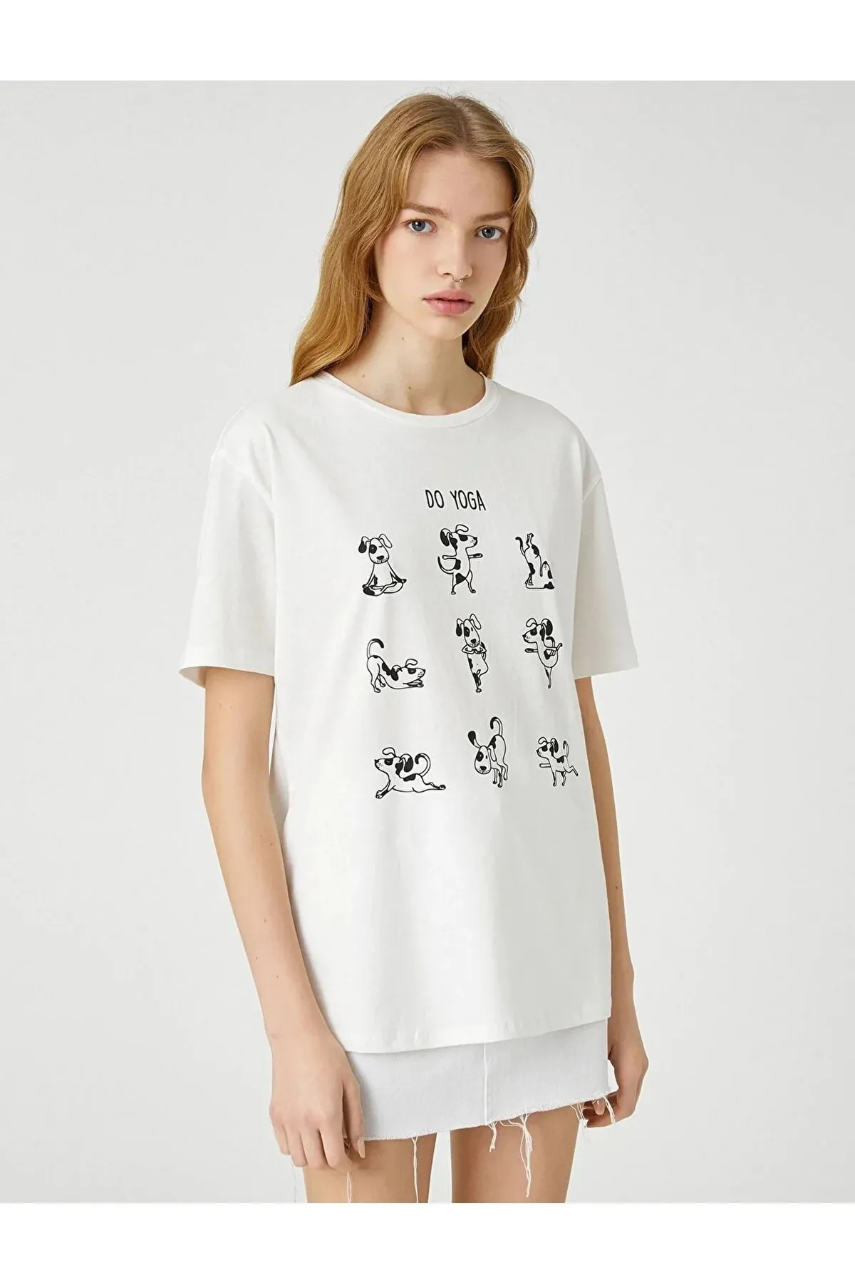 Koton  3sal10236ık 010 T-Shirt aus Baumwolljersey für junge Mädchen in Ecru