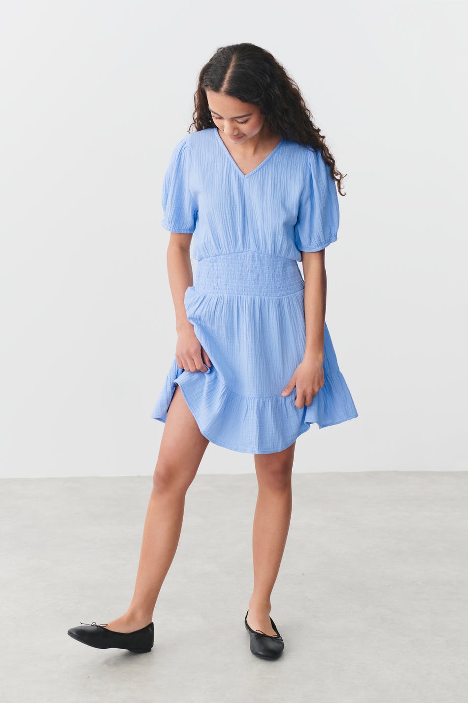 Y gauze frill dress