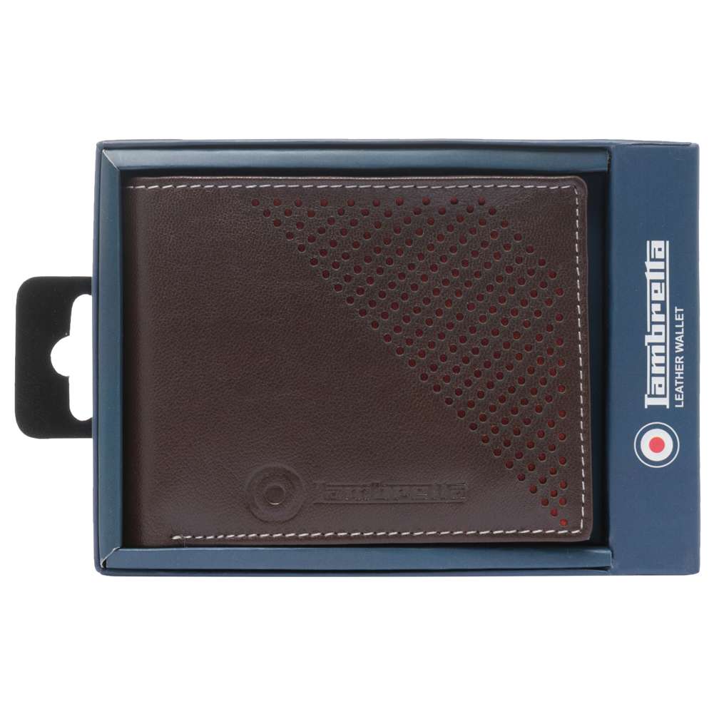 Lambretta Herren Klassische Leder Brieftasche JBLW11-WALLET-DKBROWN