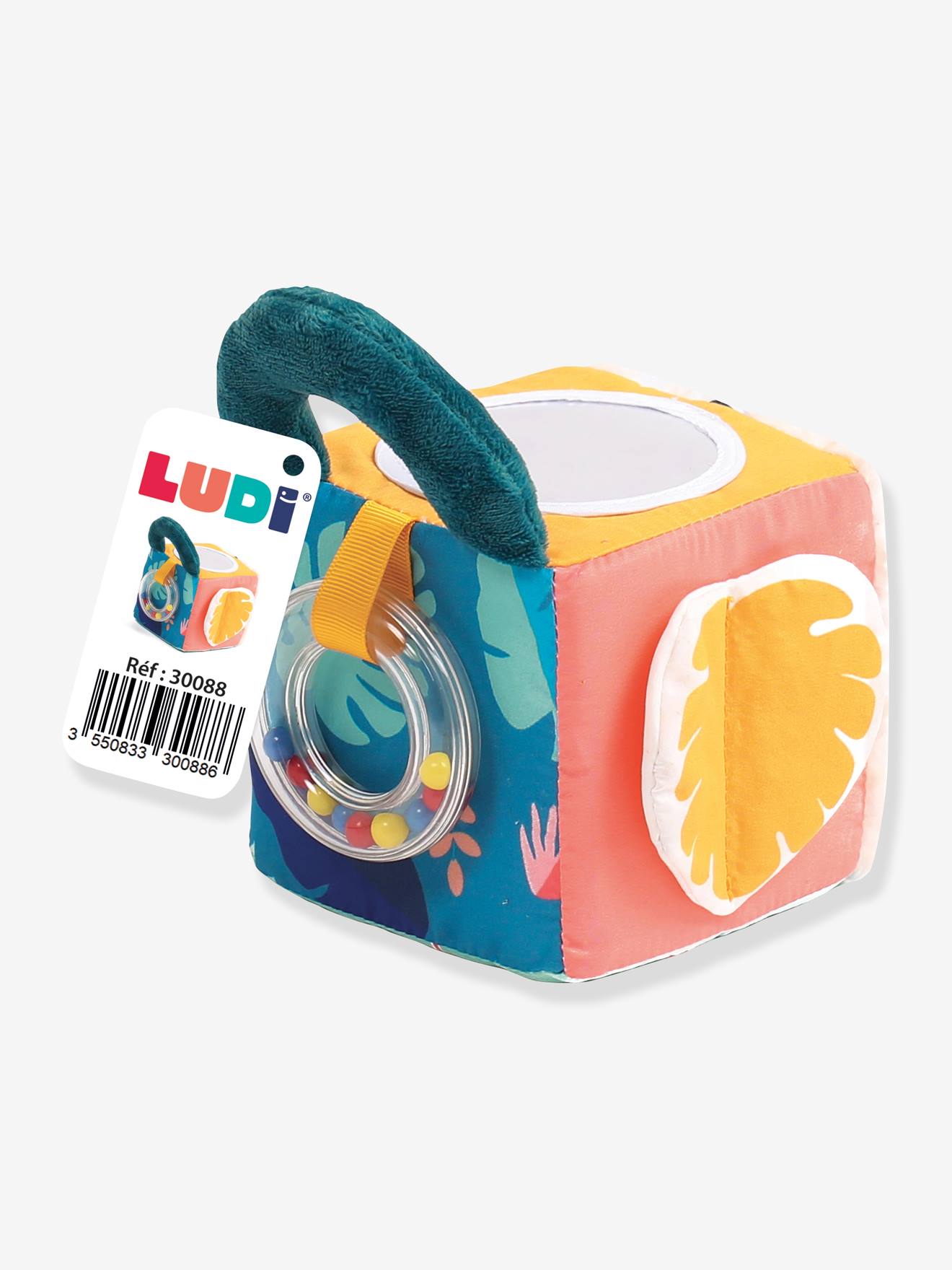 Cube tissu Feuille LUDI multicolore