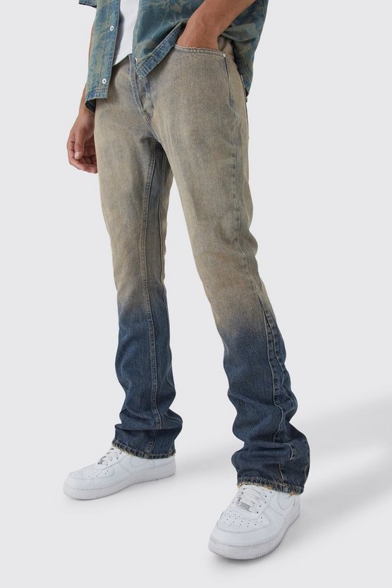 Tall Slim-Fit Schlagjeans mit Farbverlauf